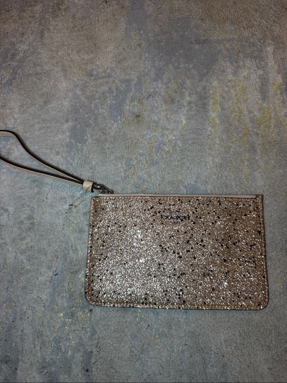 Coach F38641 Star Glitter Gold Metallic Leather Wristlet Wallet